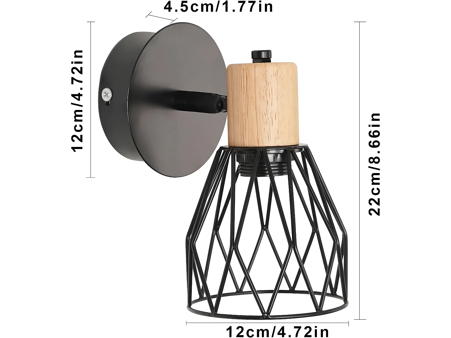 2 pièces applique murale intérieur bois vintage lampe murale e27 base pour chambre à couch