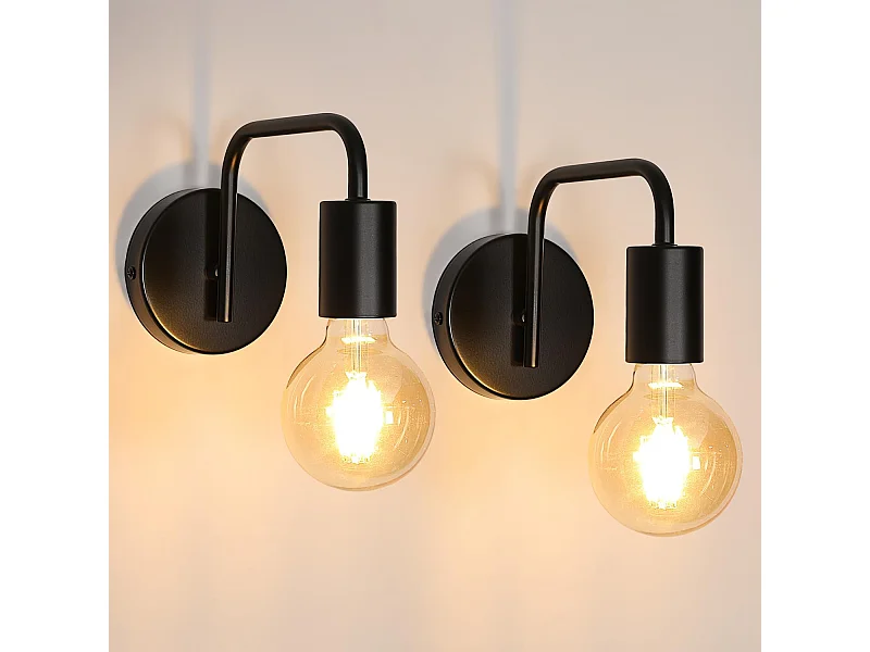 2 pièces applique murale intérieur vintage lampe murale e27 base pour chambre à coucher co