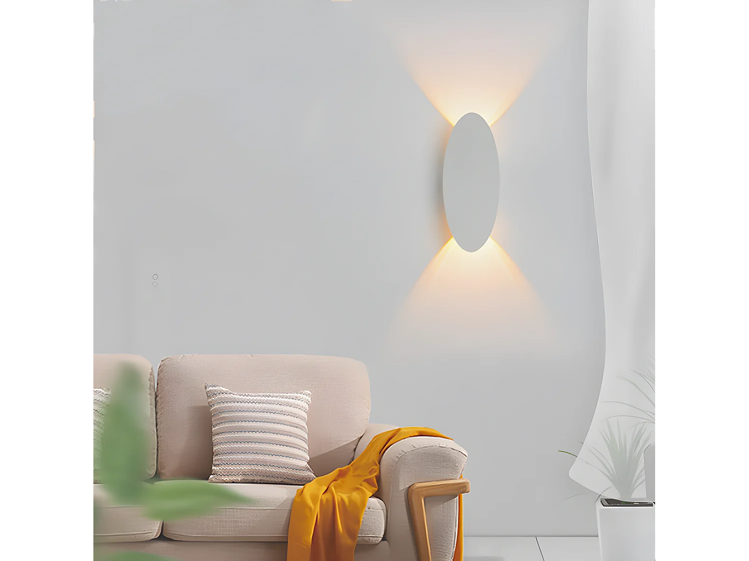 Applique murale led moderne lampe murale 6w, blanc, 19.5*7.5*4.5cm, blanc chaud 3000k