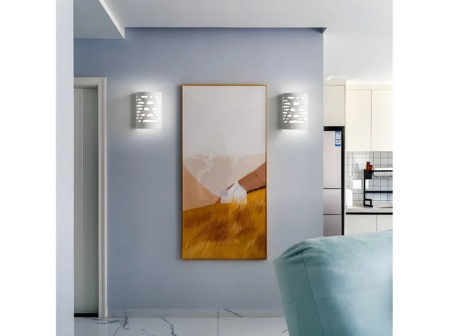 Modern binnenwandlicht, 10 * 13 * 18 cm, wit, G9 witte gloeilamp