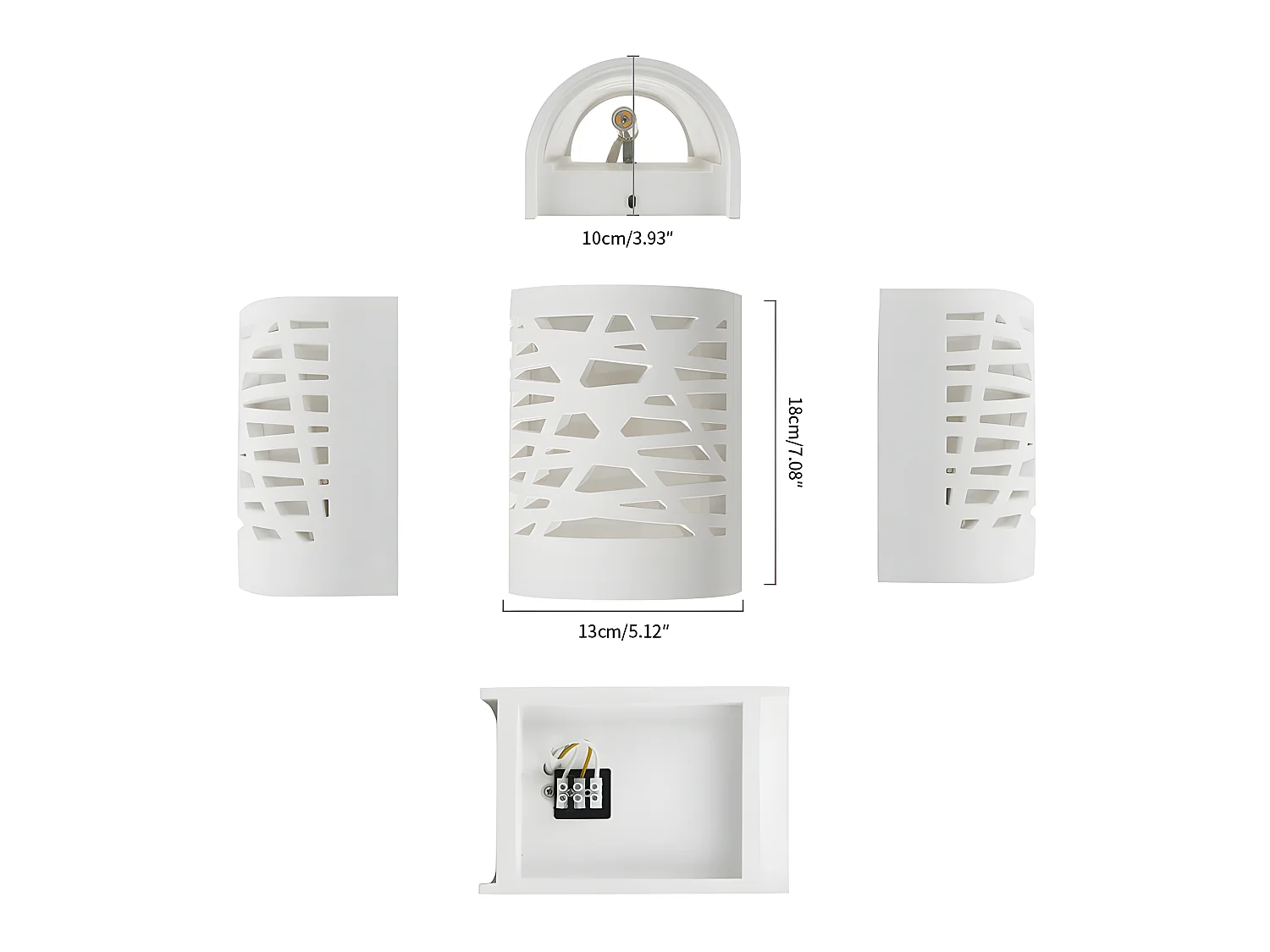 Modern binnenwandlicht, 10 * 13 * 18 cm, wit, G9 witte gloeilamp