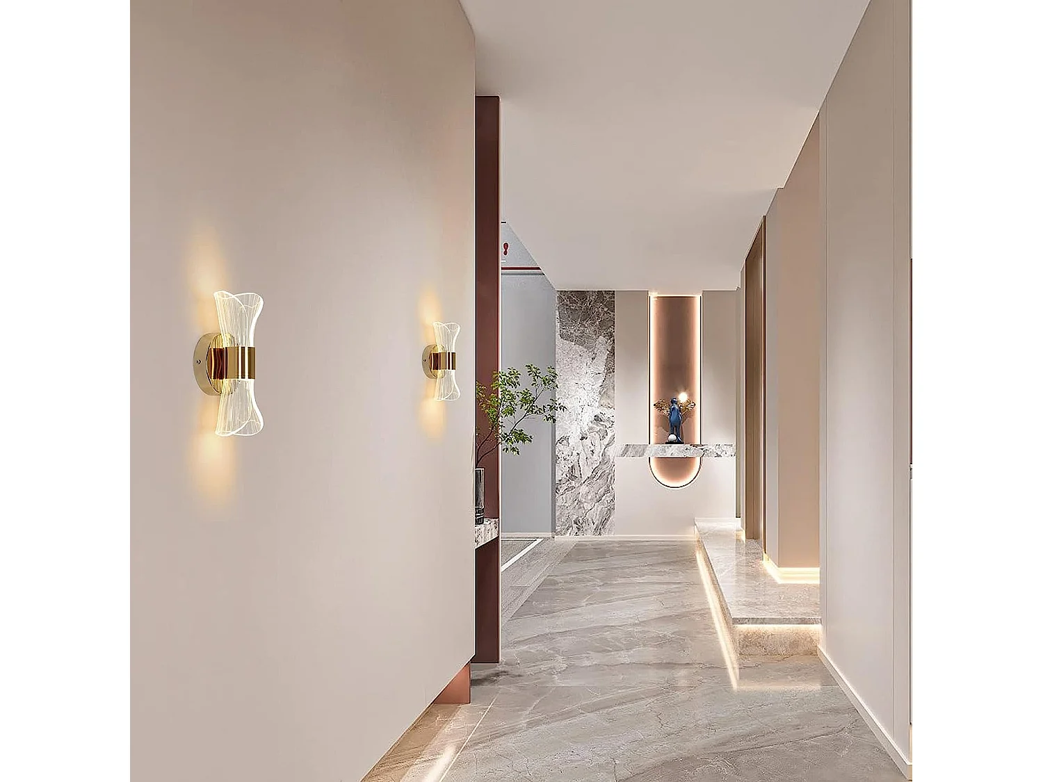 Applique murale intérieur led dimmable moderne, or, 22*10*8cm, 12w design créatif, 2700K-6500K