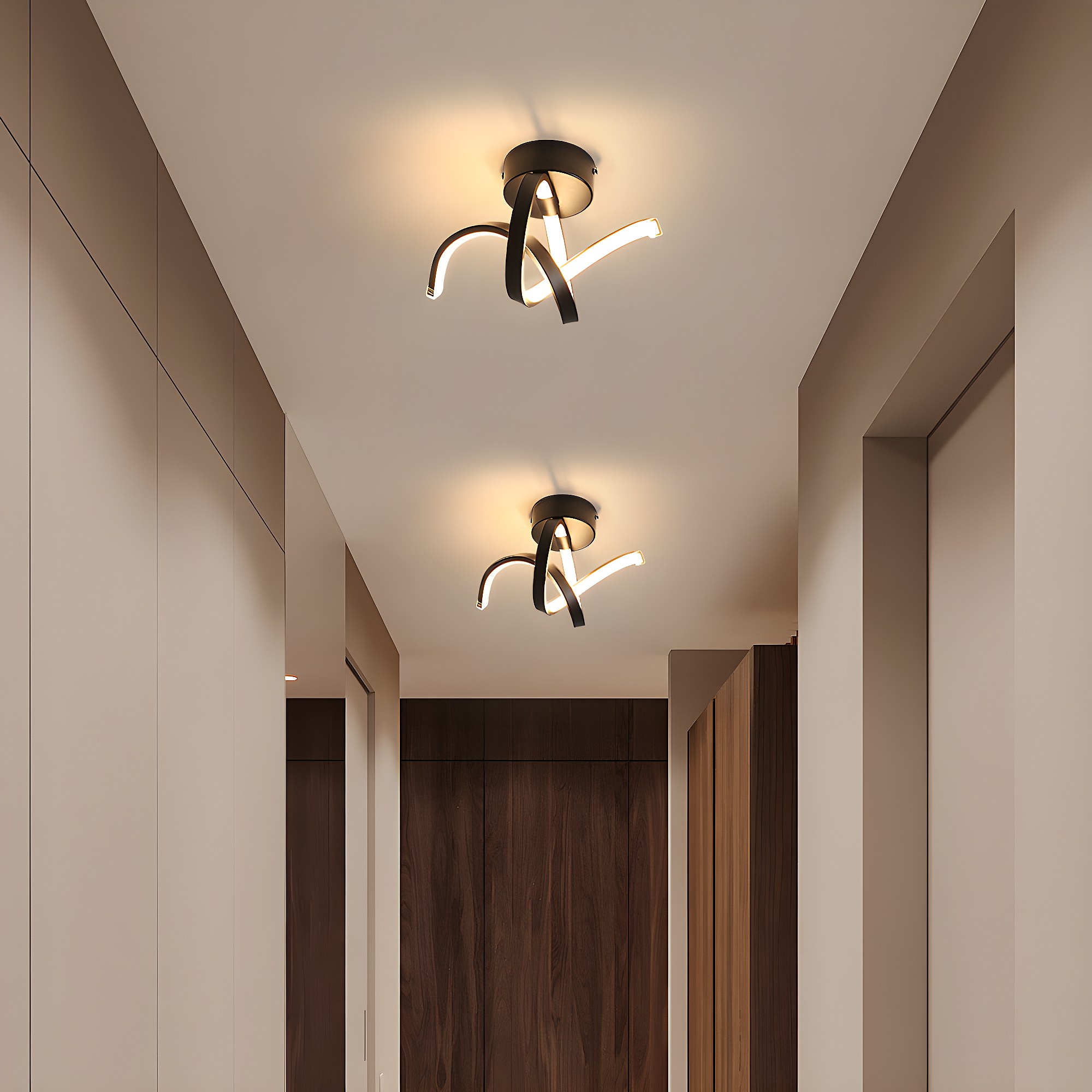 Applique Murale LED Osairous - 16W Design Courbe Acrylique - Blanc Chaud 3000K - Salon, Chambre, Hall
