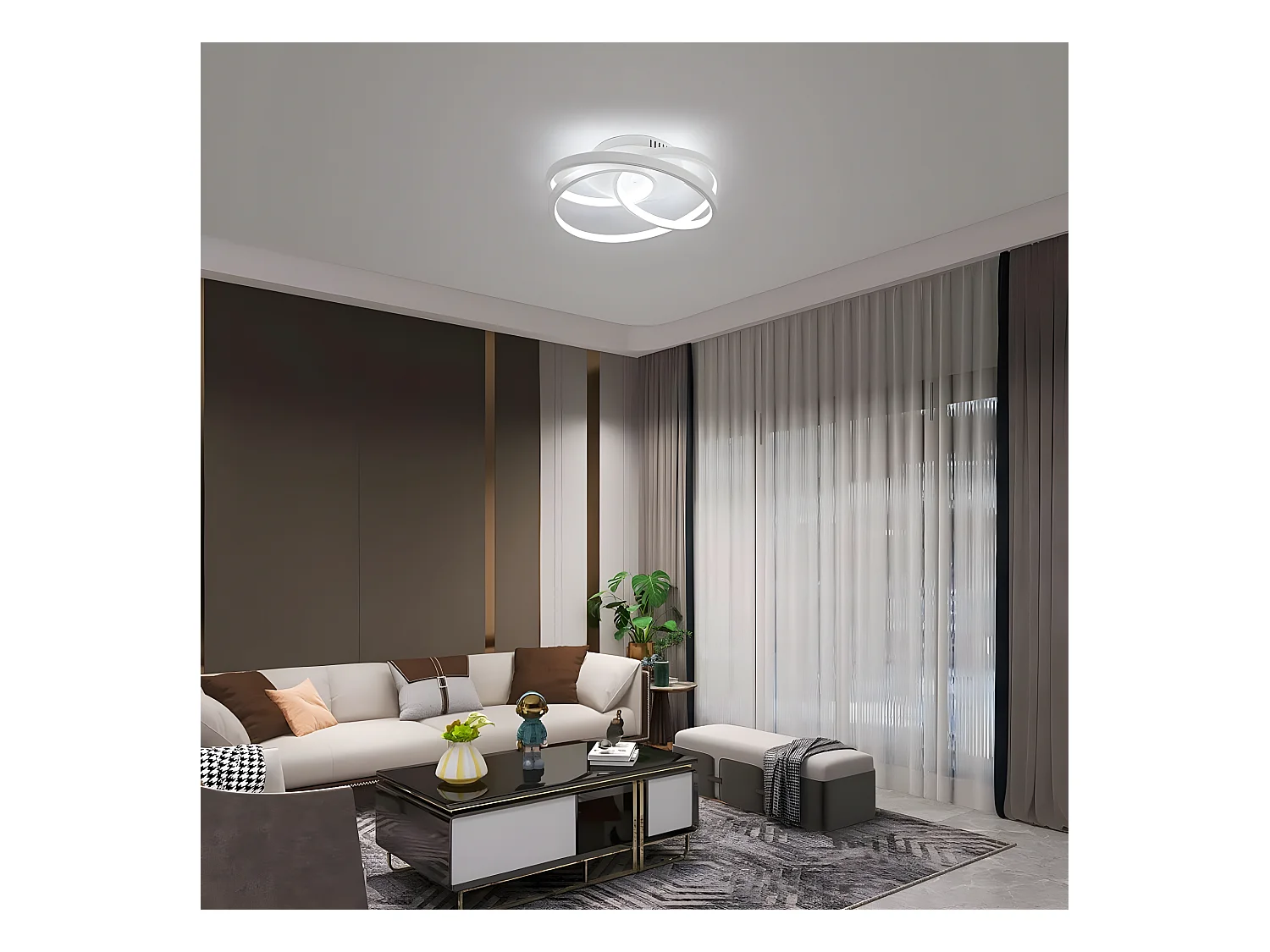 Techo LED LED Modern Round, 30*10 cm, blanca, 40 W Lámpara de techo para dormitorio