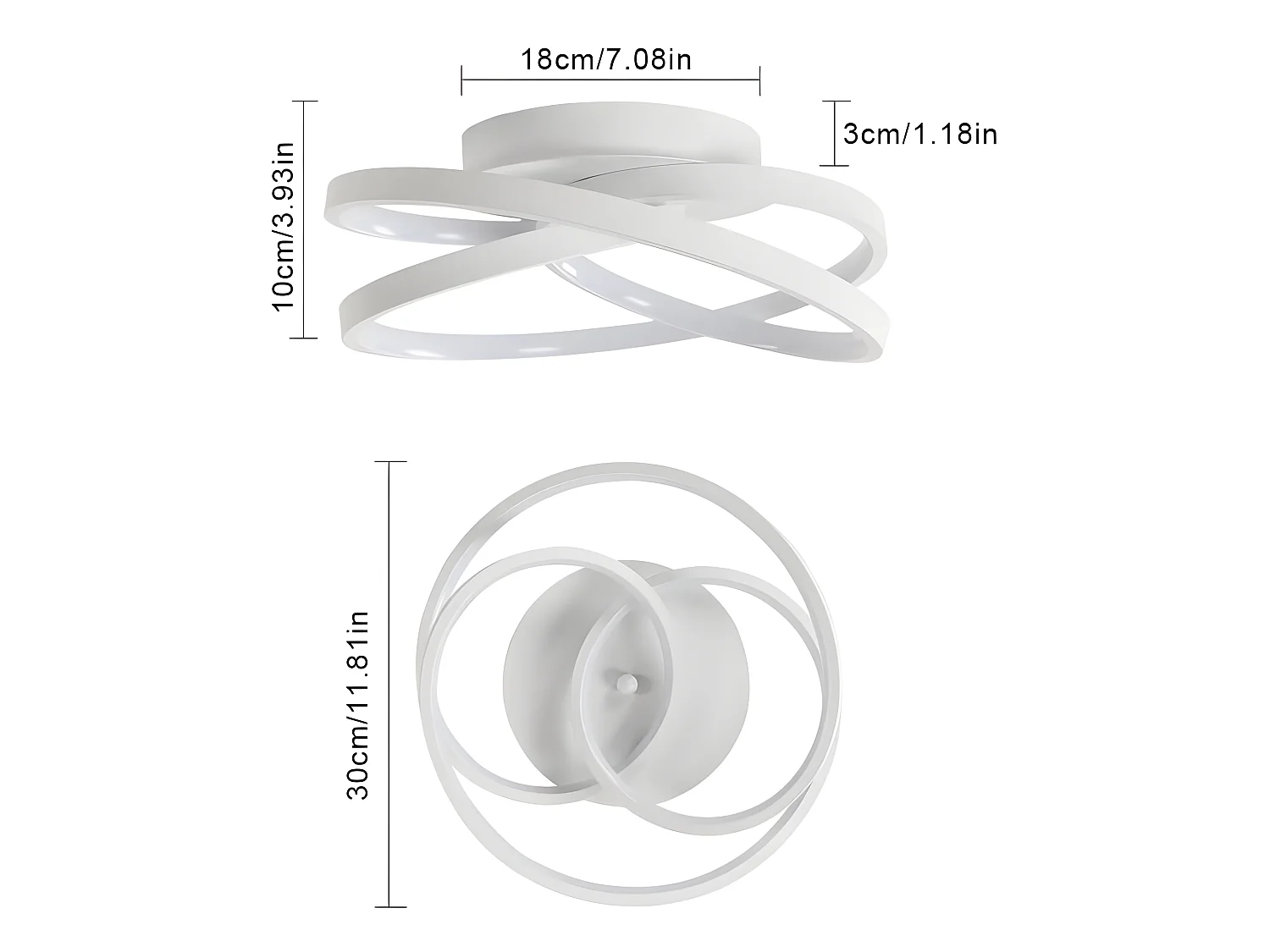 Techo LED LED Modern Round, 30*10 cm, blanca, 40 W Lámpara de techo para dormitorio