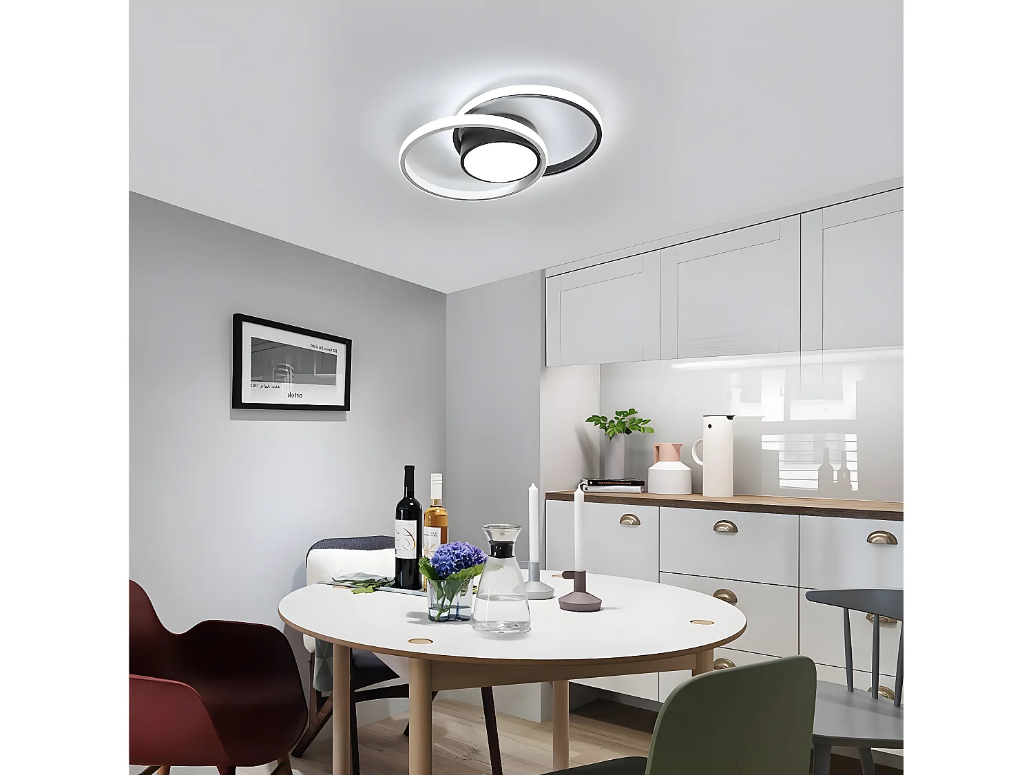 plafonnier led, luminaire plafonnier chambre, 42w 4000lm, rond lampe de plafond moderne po