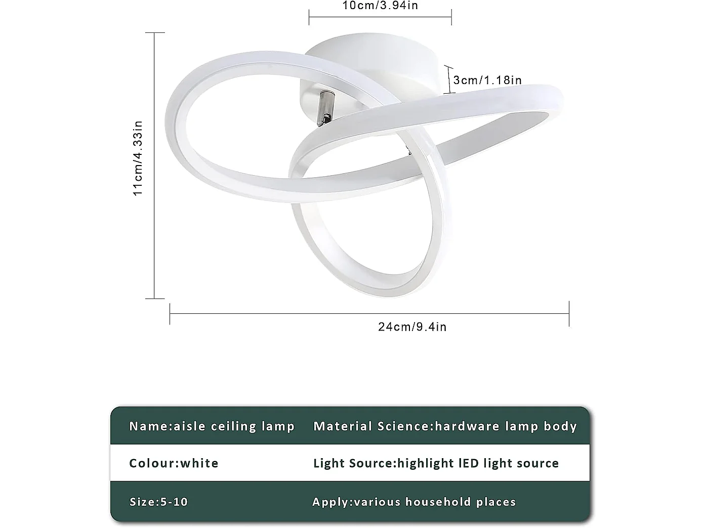 Plafonnier led moderne en forme de fleu, 22w, 24*11cm, blanc, 4500K lumière blanc neutre