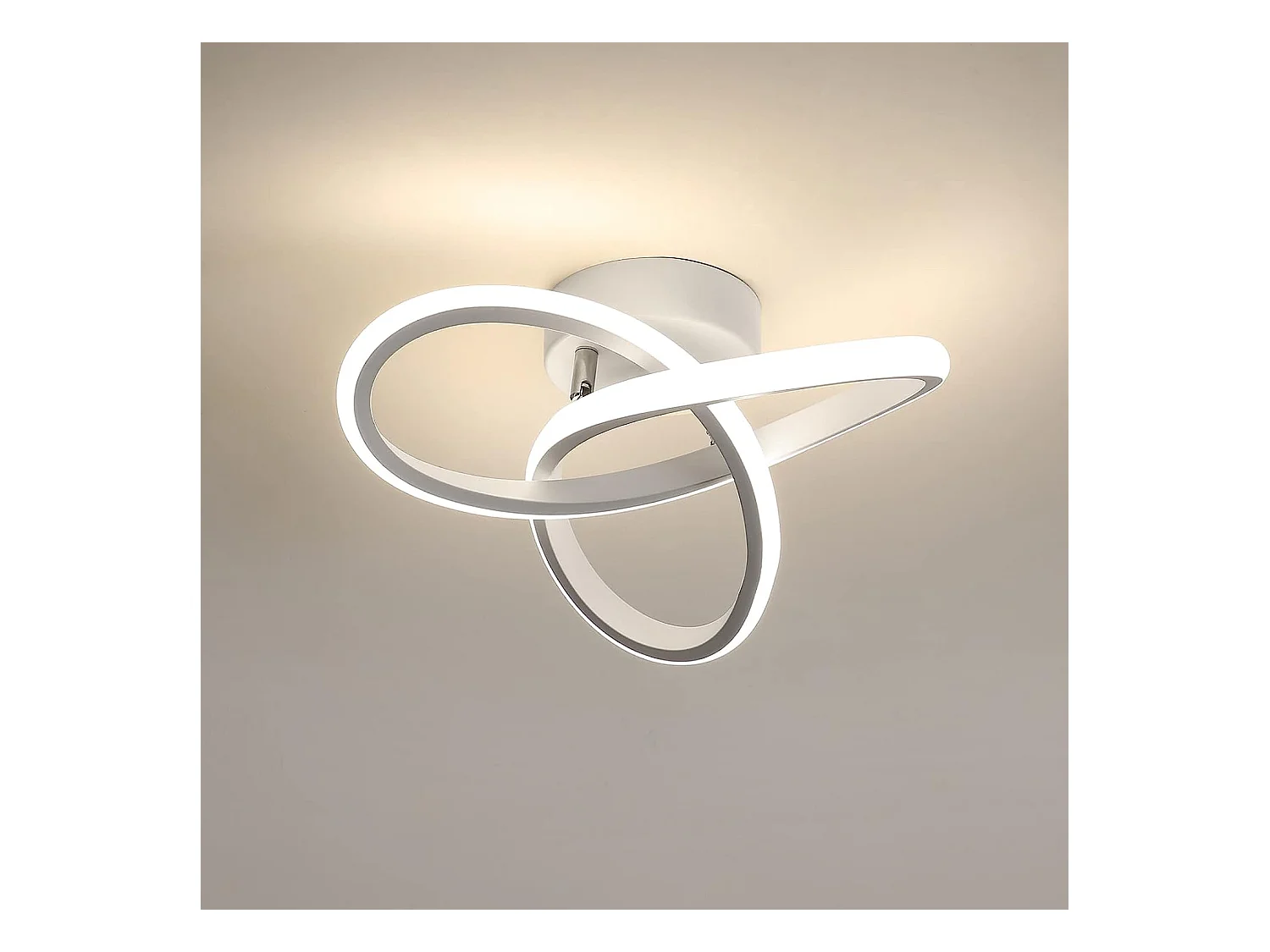 Plafonnier led moderne en forme de fleu, 22w, 24*11cm, blanc, 4500K lumière blanc neutre