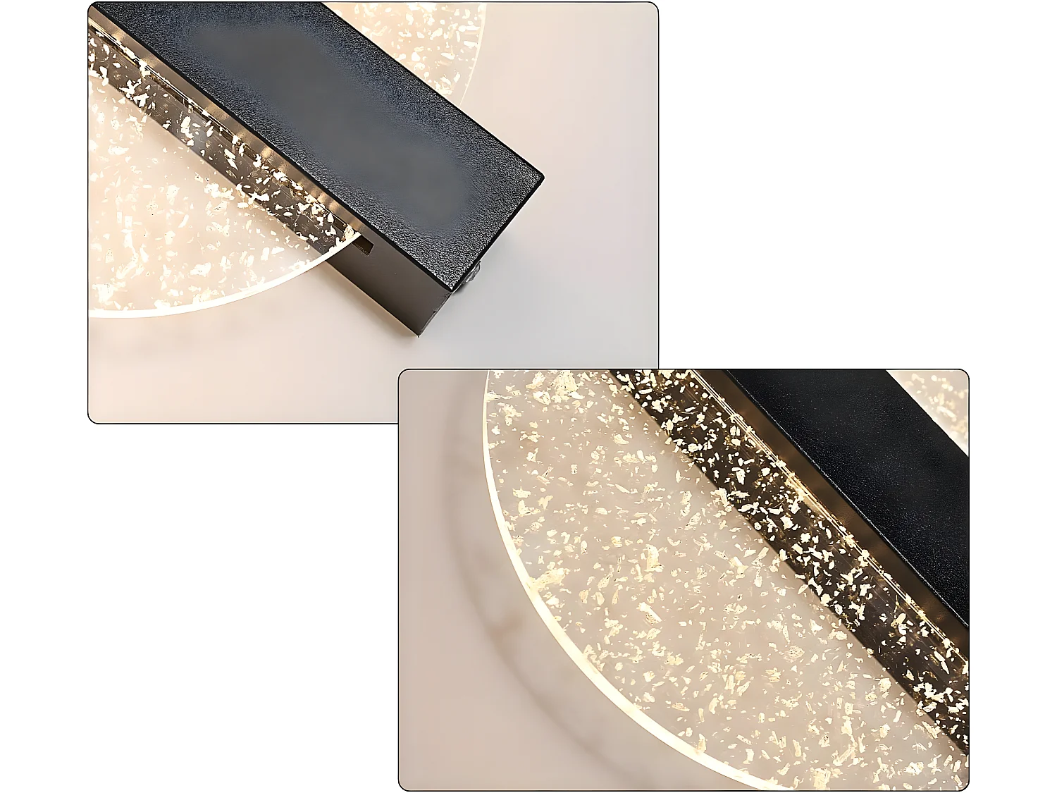 Wall LED LED Dimmeble Modern Round, 25*20*4,5 cm, nero, 3000K/4000K/6000K per camera