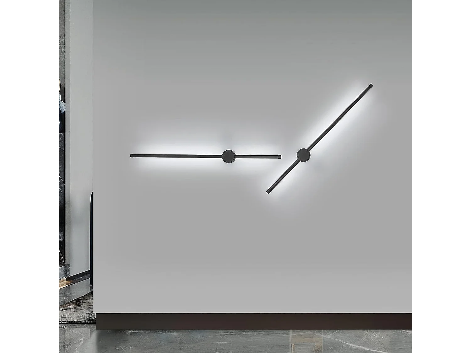 applique murale intérieur, applique murale led 360° rotative 6500k blanc froid, lampe mura