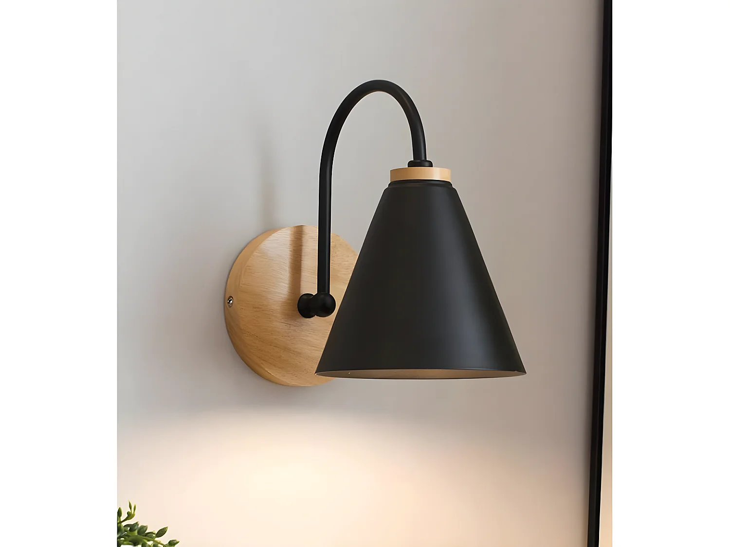 applique de chevet bois scandinave lampe murale e27 base pour chambre à coucher, salon, co