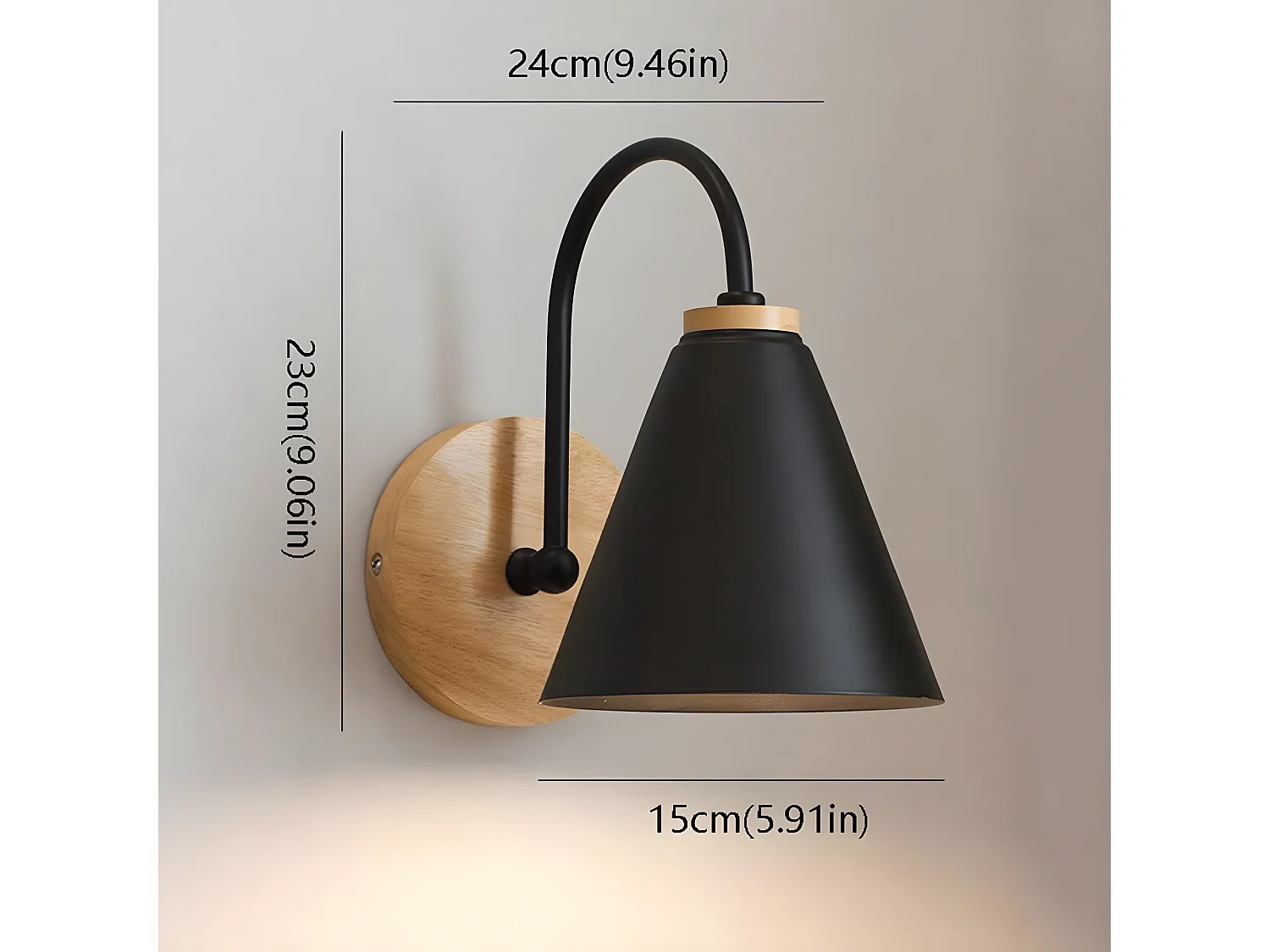 applique de chevet bois scandinave lampe murale e27 base pour chambre à coucher, salon, co