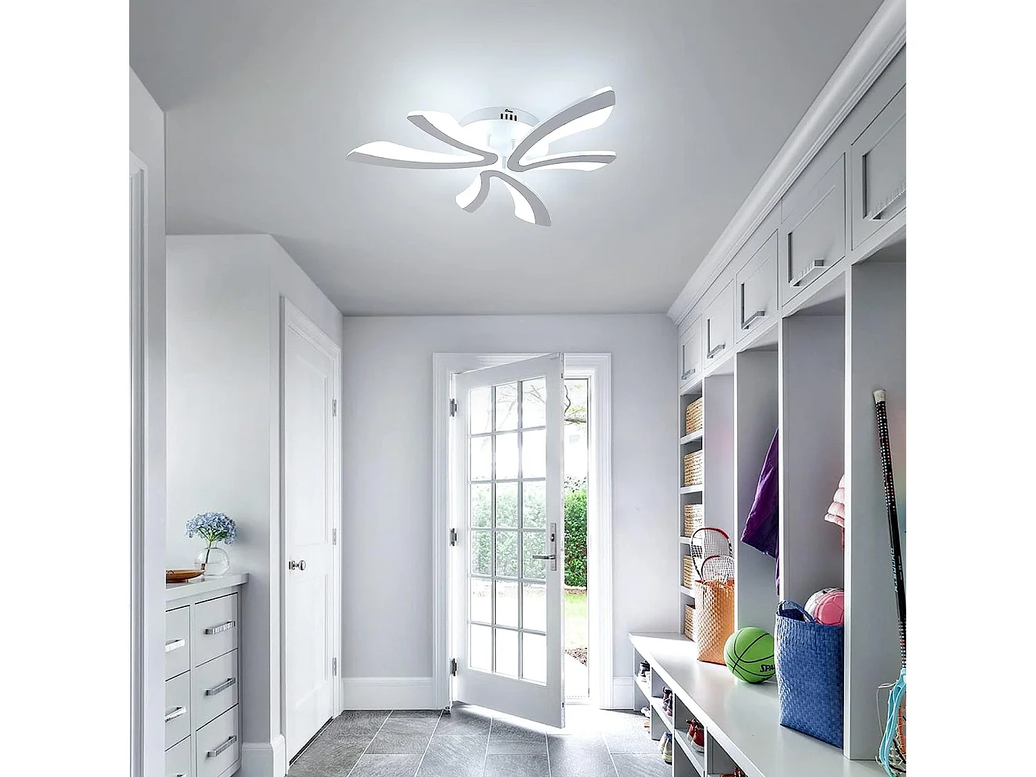 Plafonnier led moderne, 36w 4000lm creative v design,  58 * 58 * 8 CM, lumière blanc froid