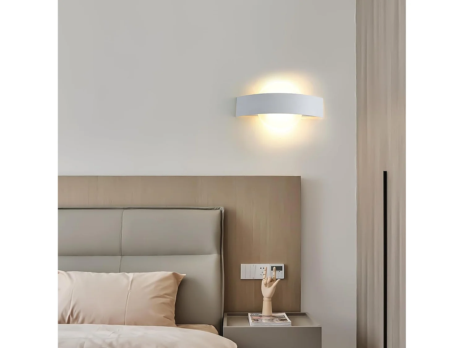 Luz de pared LED redonda moderna, blanco, 24*13*4.5cm, luz caliente 3000K 12W