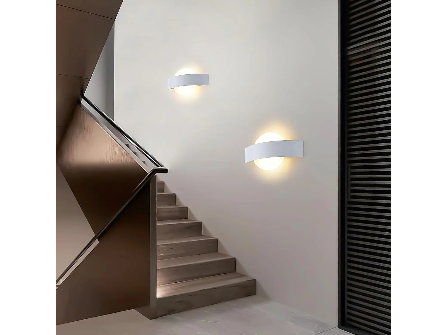 Luz de pared LED redonda moderna, blanco, 24*13*4.5cm, luz caliente 3000K 12W