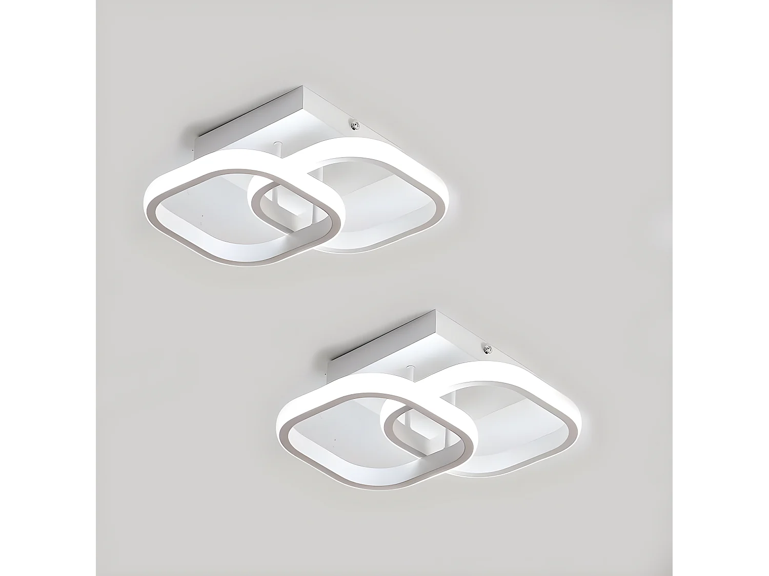 plafonnier led 22w design moderne cercle carré lampe de plafond pour cuisine salle à mange