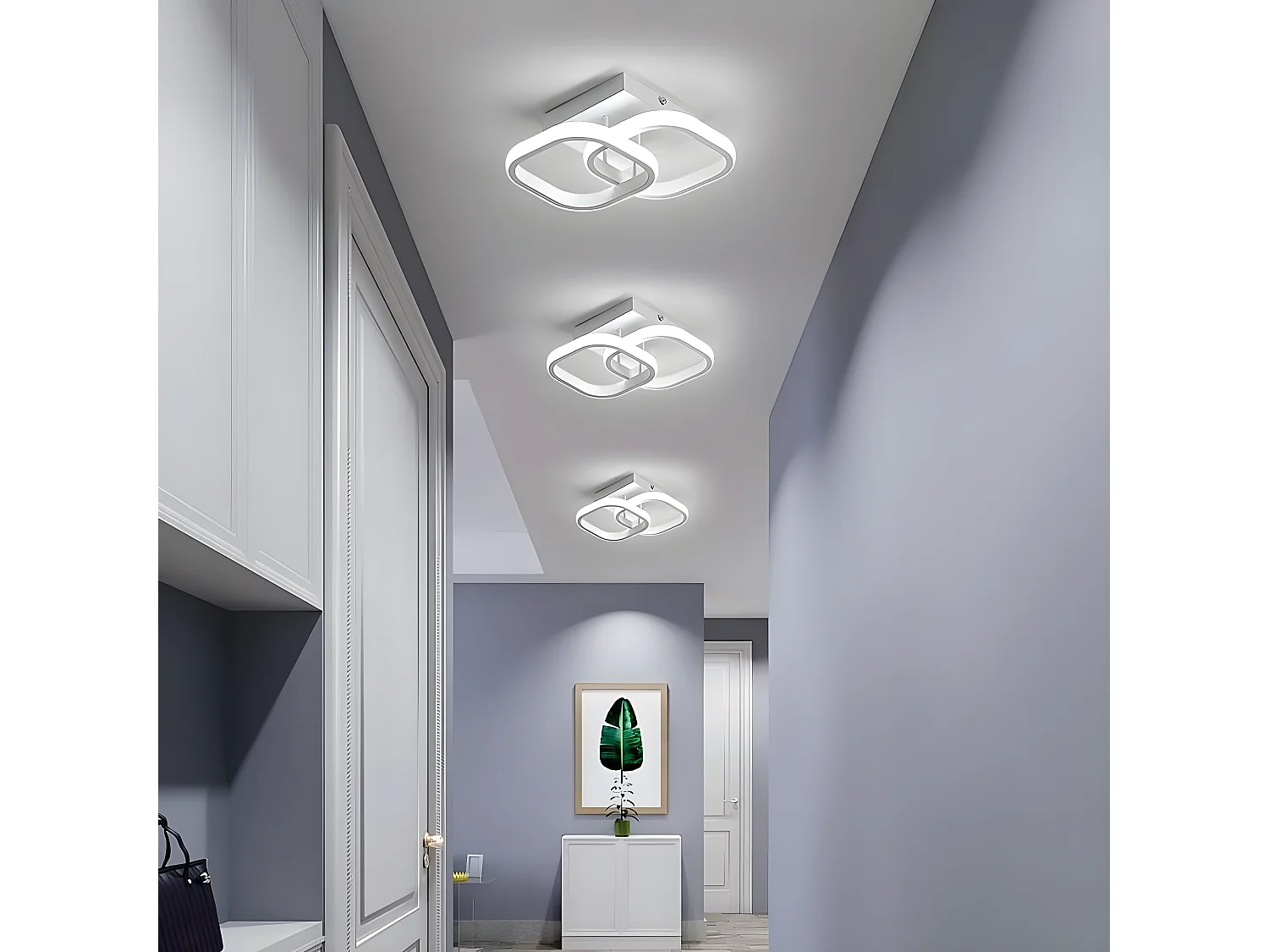 plafonnier led 22w design moderne cercle carré lampe de plafond pour cuisine salle à mange