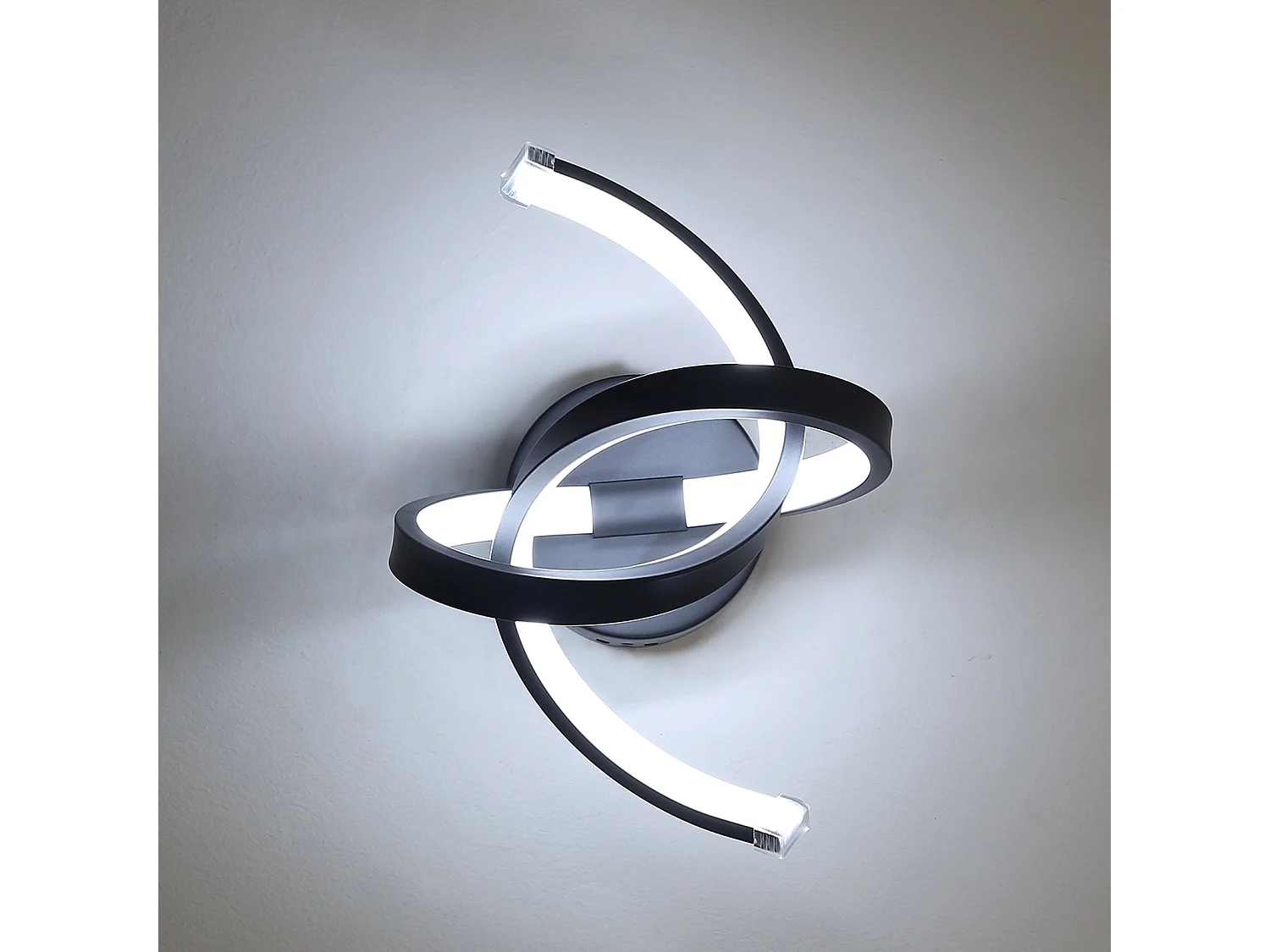 Curva della lampada da parete interna, 32*20 cm, nero, 16W, moderna luce bianca fredda