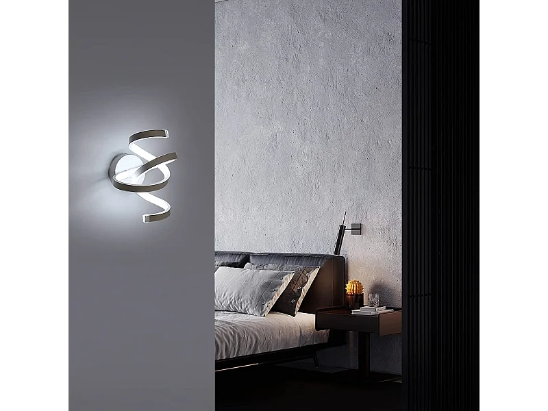 Applique murale interieur 18w (6000k) led blanc froid spirale moderne,  24 * 16.5 * 16 CM, blanc