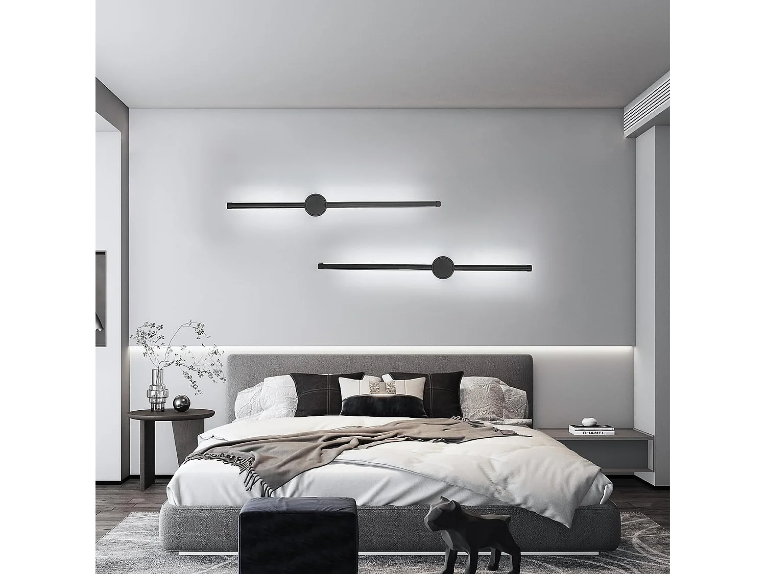 applique murale intérieur, applique murale led 360° rotative 6500k blanc froid, lampe mura