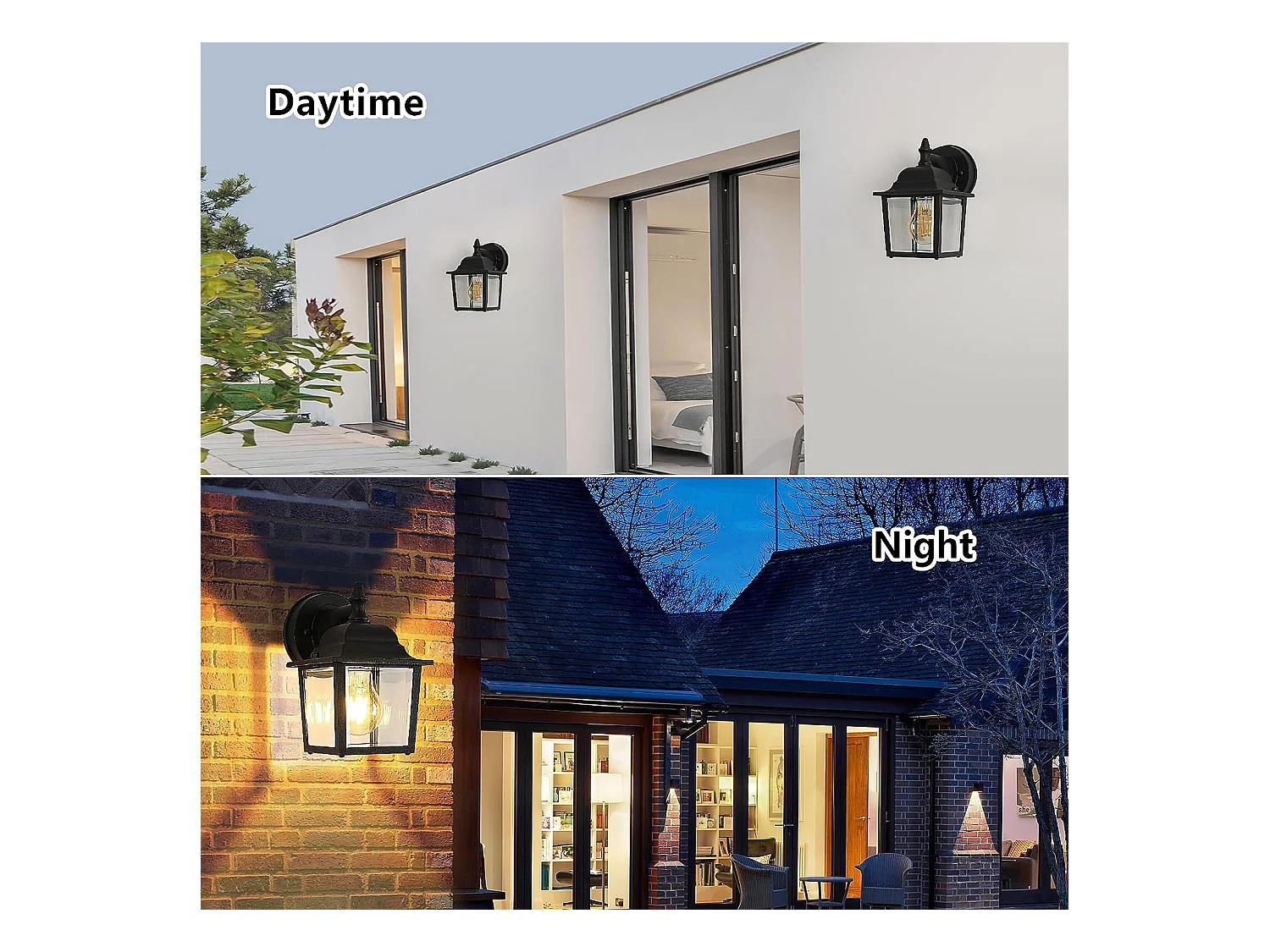 Applique murale extérieure vintage, 21*13*16.5cm, noir, e27 base sans ampoule