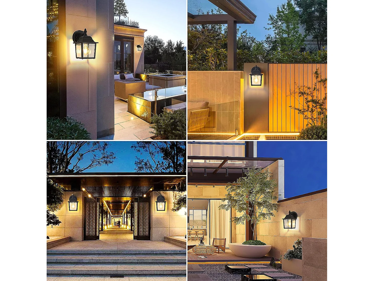 Applique murale extérieure vintage, 21*13*16.5cm, noir, e27 base sans ampoule