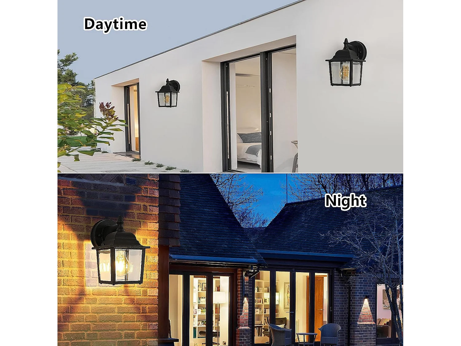 Applique murale extérieure vintage, 21*13*16.5cm, noir, e27 base sans ampoule