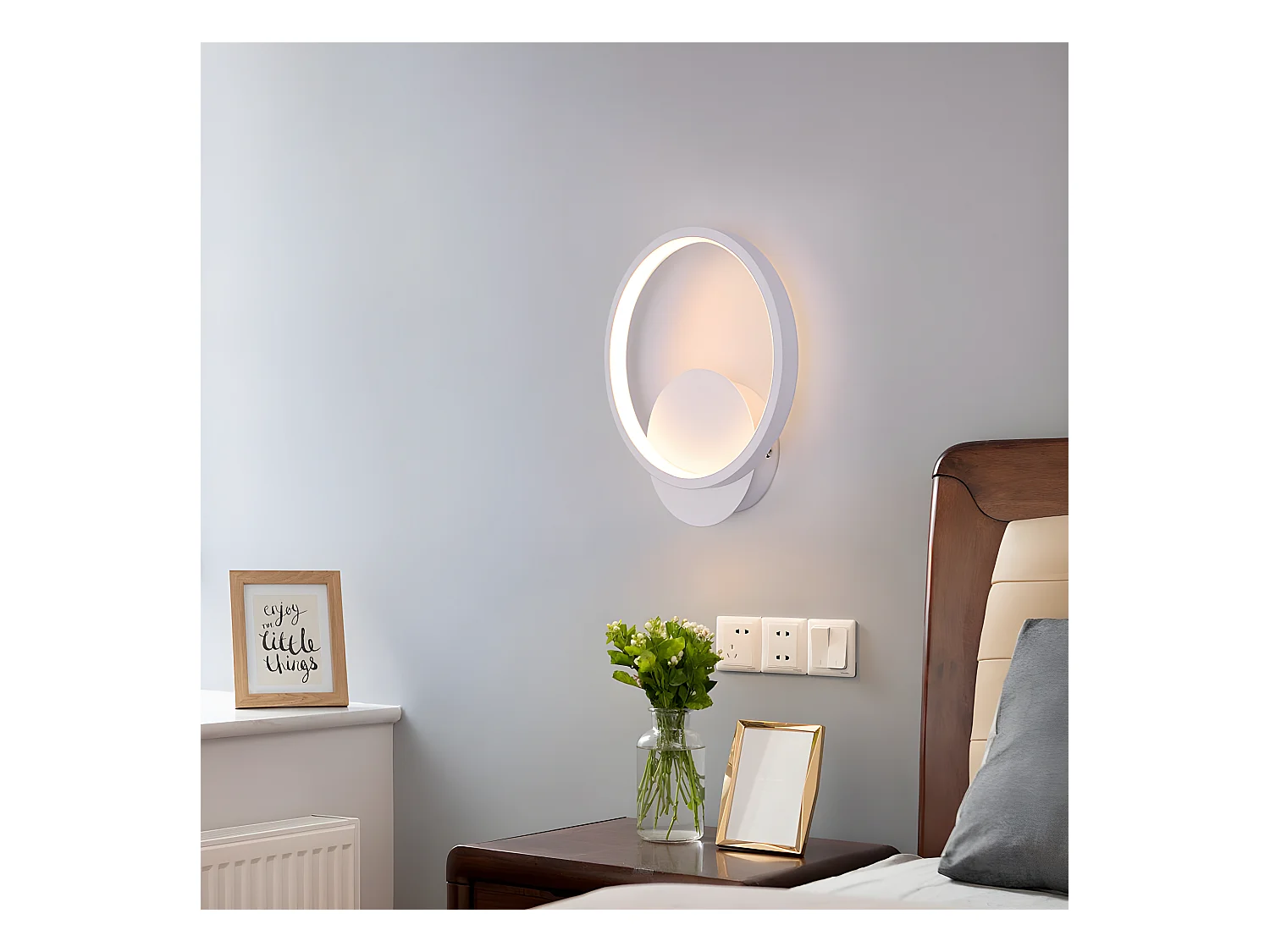applique murale led interieur ronde blanc chaud acrylique luminaire murale interieur,12w,