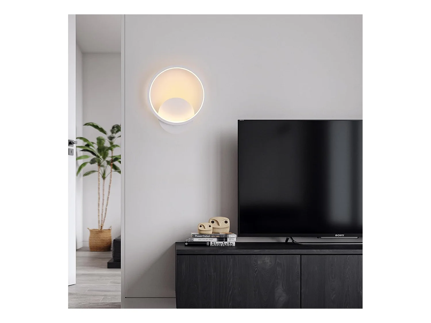 applique murale led interieur ronde blanc chaud acrylique luminaire murale interieur,12w,