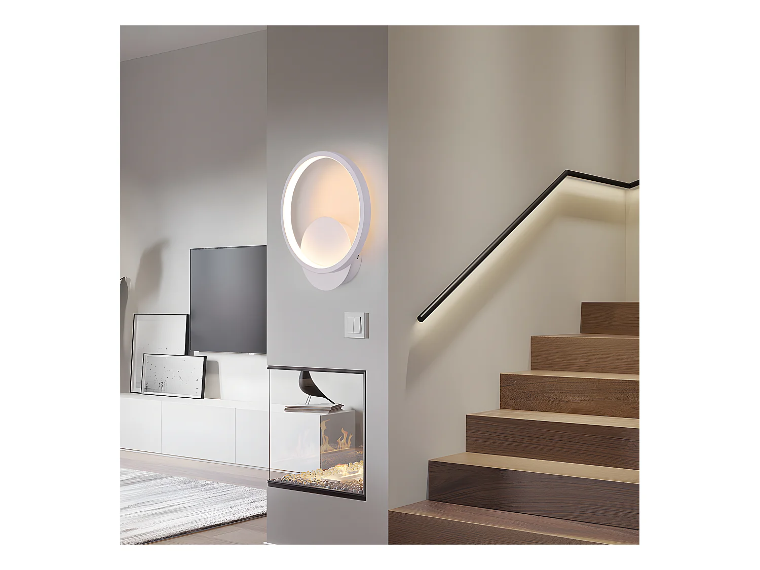 applique murale led interieur ronde blanc chaud acrylique luminaire murale interieur,12w,