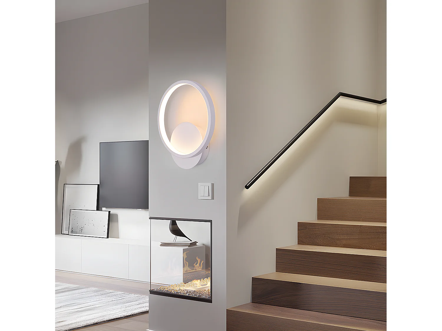 applique murale led interieur ronde blanc chaud acrylique luminaire murale interieur,12w,