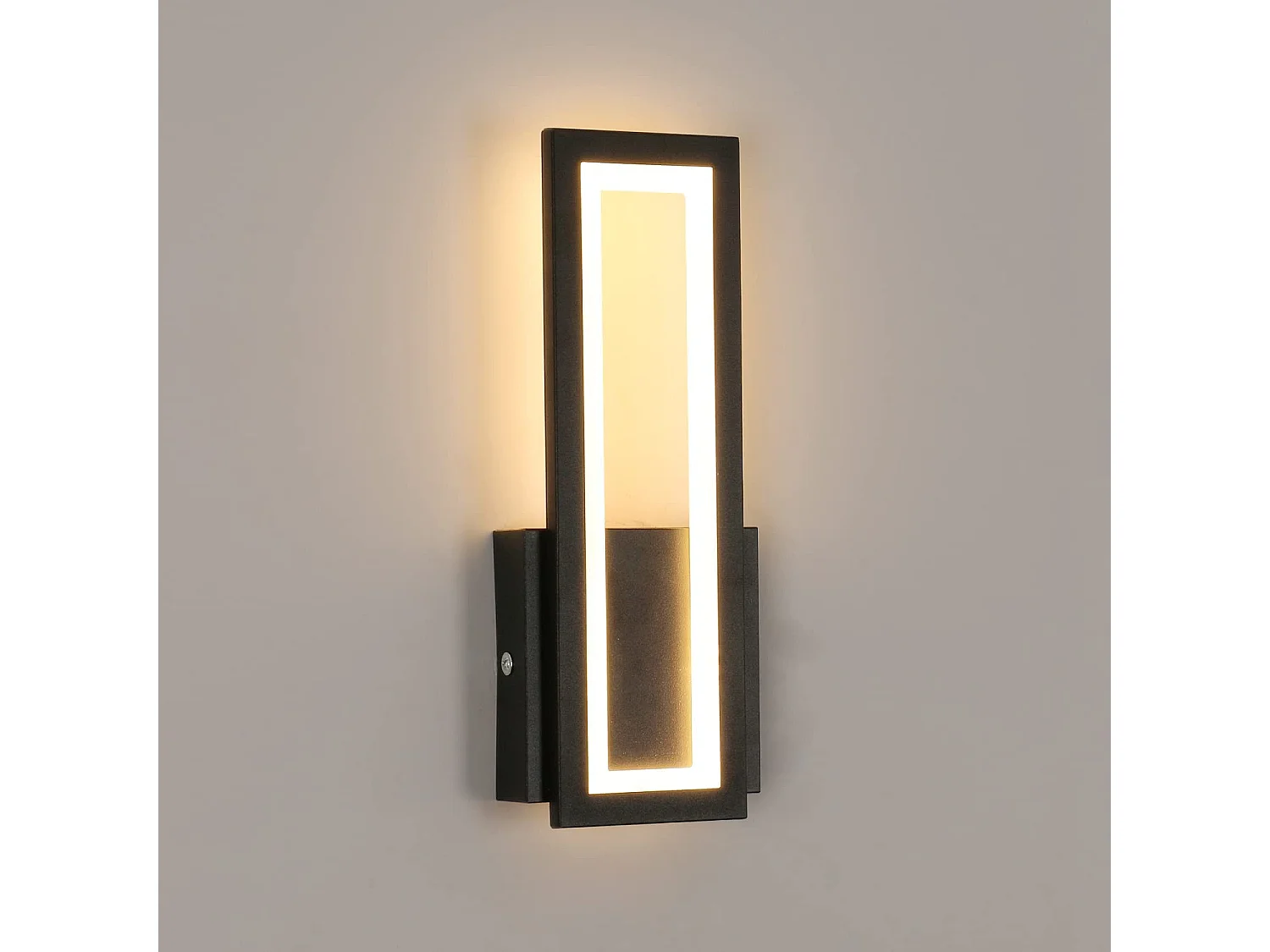 Applique murale led intérieur simple square, 16w, L32*W12*H5, noir, en metal