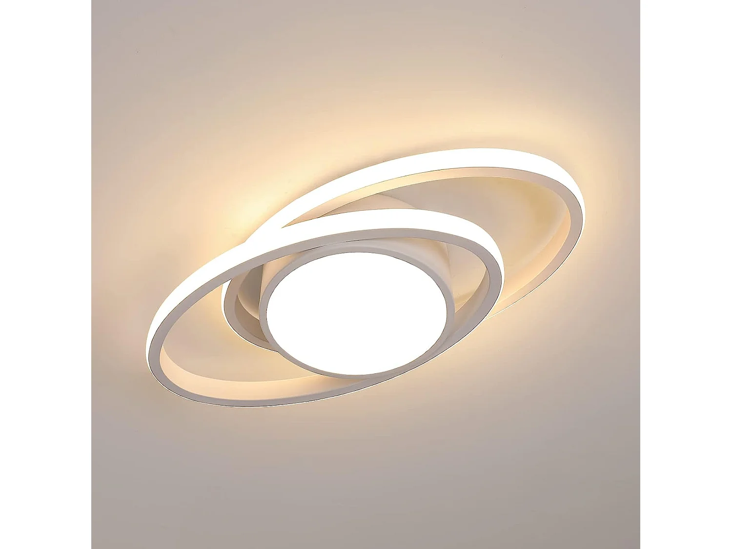 Luce a soffitto a LED rotondo, illuminazione per camera da letto, 38,5*17*6 cm, 42W 4000lm, bianco, luce calda