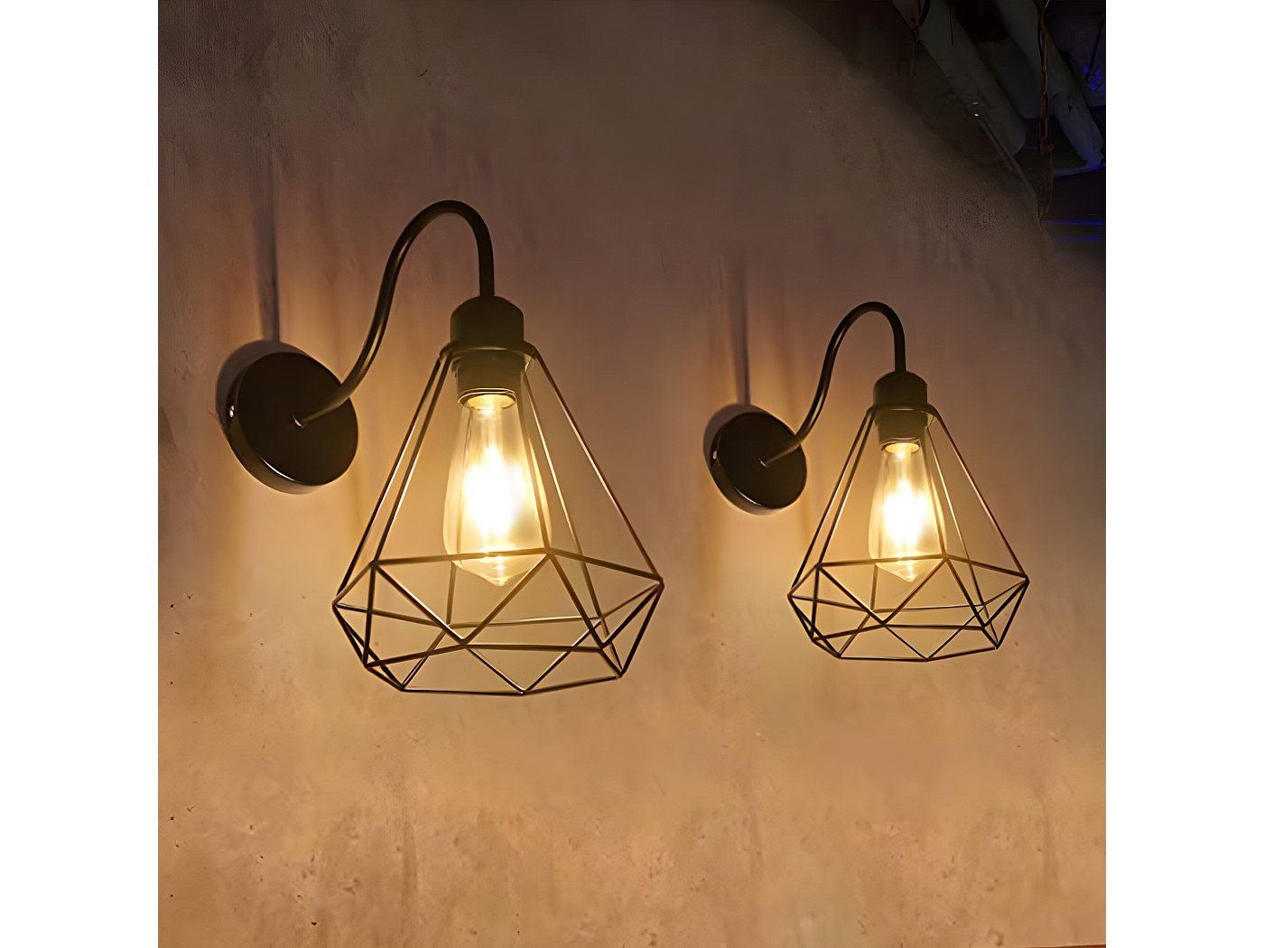 Lampadario A Sospensione IDEGU Diamante Industriale - E27 - Nero, 20cm