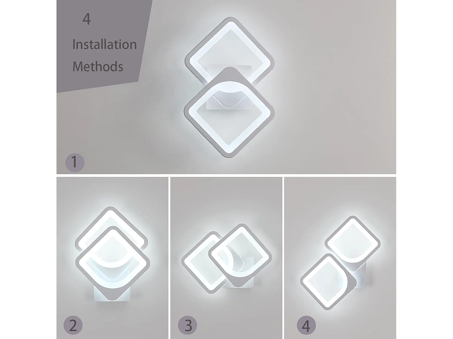 Applique murale intérieure 24w led,,  24 * 38 * 10 CM forme convertible