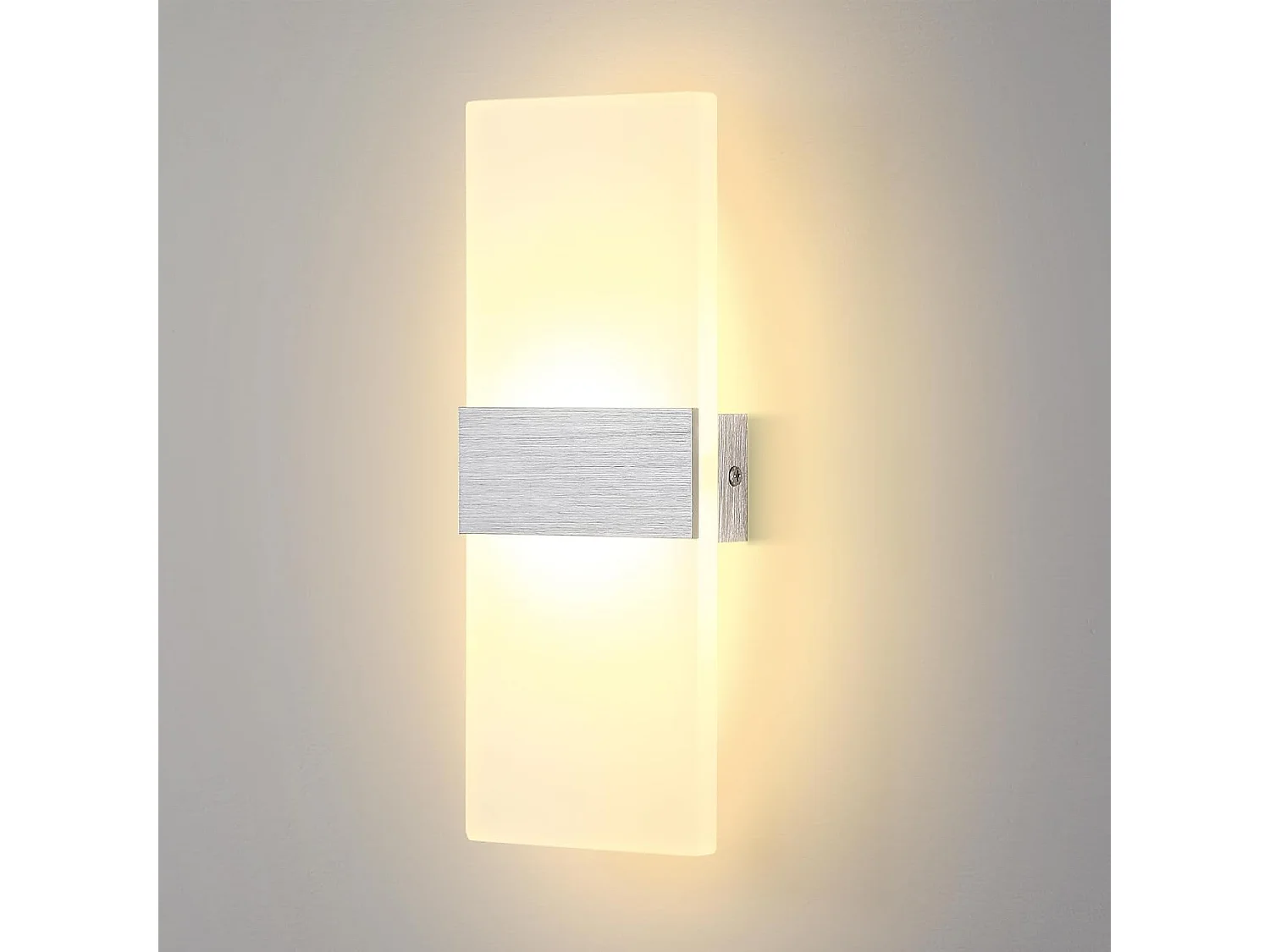 applique murale led intérieur, 12w lampe murale en aluminium et acrylique design, moderne