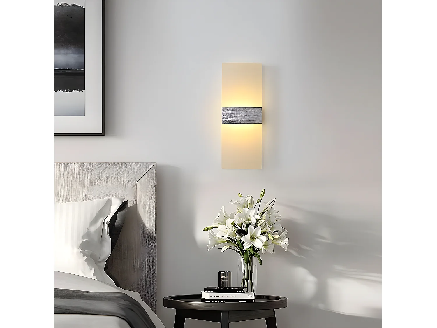 applique murale led intérieur, 12w lampe murale en aluminium et acrylique design, moderne