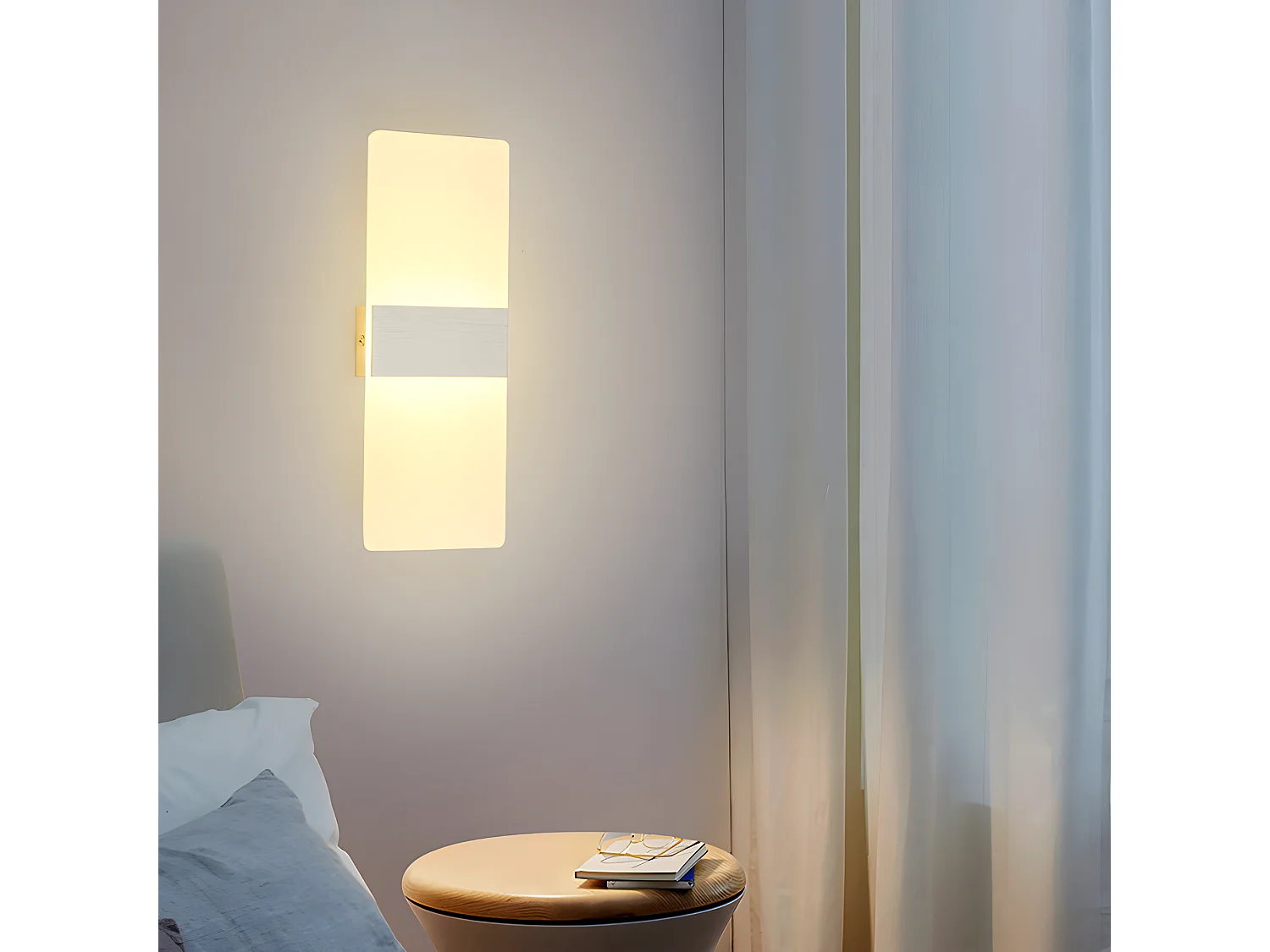 applique murale led intérieur, 12w lampe murale en aluminium et acrylique design, moderne