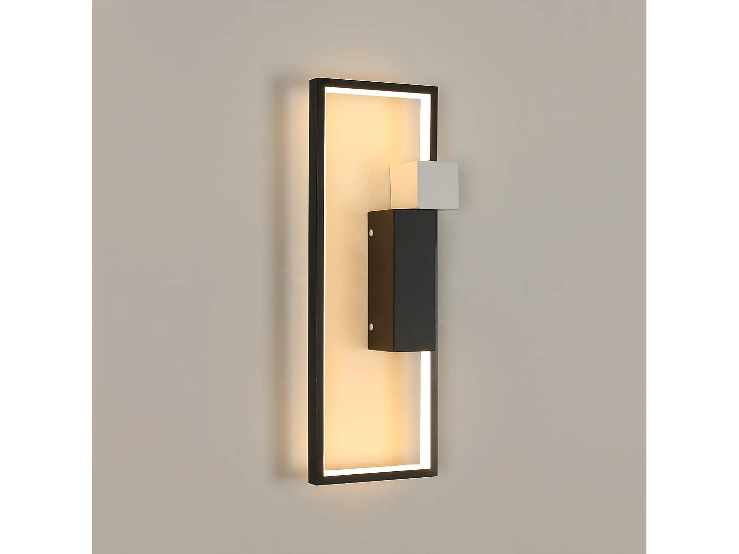 Applique murale led intérieur géométrique créatif, noir, 42.2*14.5*6.5cm,  15w 1200lm