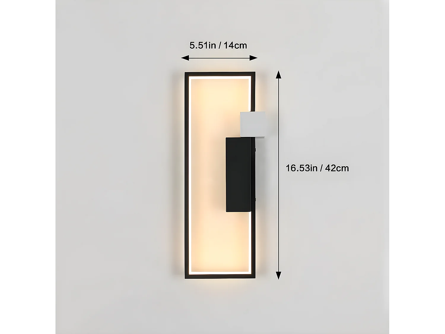 Applique murale led intérieur géométrique créatif, noir, 42.2*14.5*6.5cm,  15w 1200lm