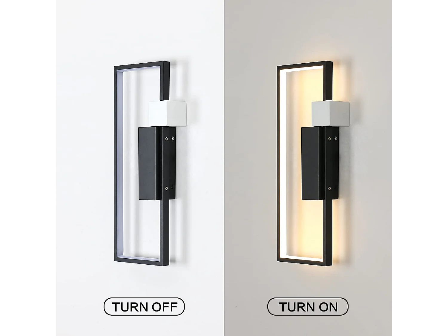 Applique murale led intérieur géométrique créatif, noir, 42.2*14.5*6.5cm,  15w 1200lm