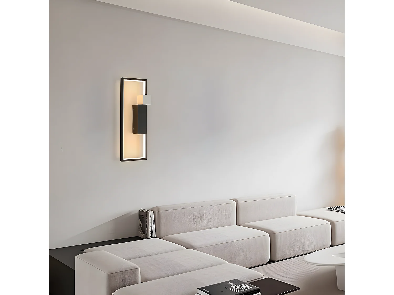 Applique murale led intérieur géométrique créatif, noir, 42.2*14.5*6.5cm,  15w 1200lm