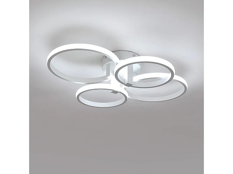 Plafonnier led moderne rond, blanc, 58*46*12cm, 48w 5400lm, blanc froid 6500K