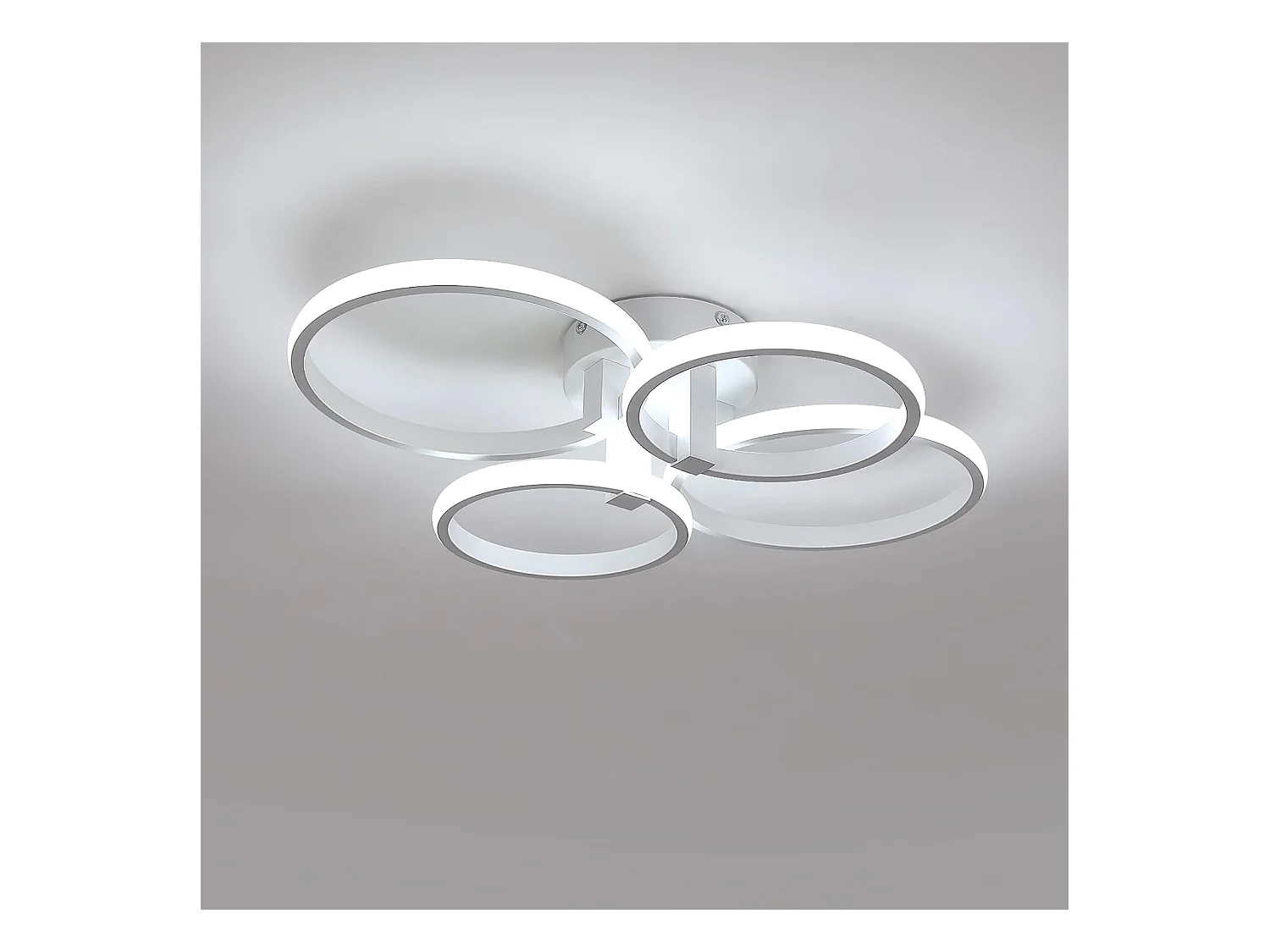 Plafonnier led moderne rond, blanc, 58*46*12cm, 48w 5400lm, blanc froid 6500K
