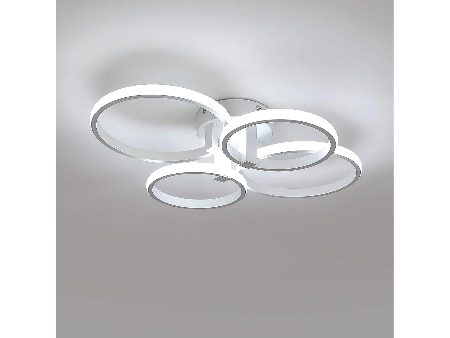 Plafonnier led moderne rond, blanc, 58*46*12cm, 48w 5400lm, blanc froid 6500K
