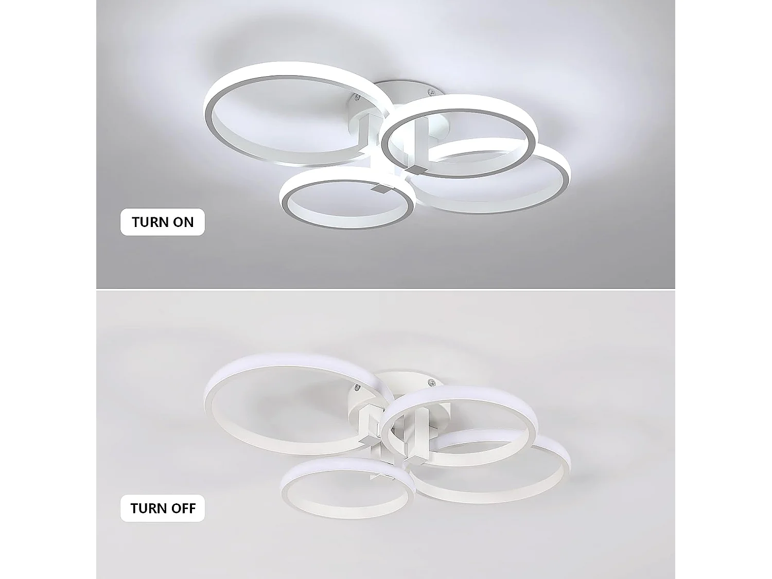 Plafonnier led moderne rond, blanc, 58*46*12cm, 48w 5400lm, blanc froid 6500K