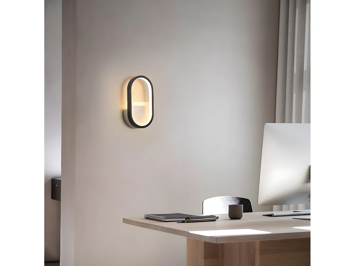 applique murale led moderne, 3000k, 4000k, 6000k lampe murale réglable 3 couleurs, éclaira