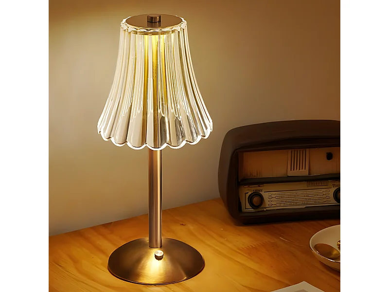 Lampe de chevet portable rechargeable usb, 12.8*11*29.5cm, lampe à poser dimmable 3000k/4000k/6000k