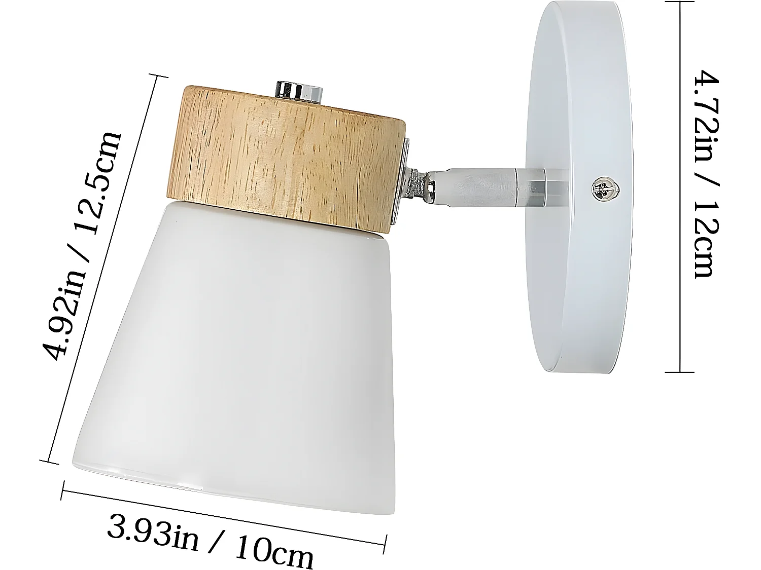 Applique murale intérieur style minimaliste moderne, 12*12*15cm, blanc brun, en bois, sans ampoules E27