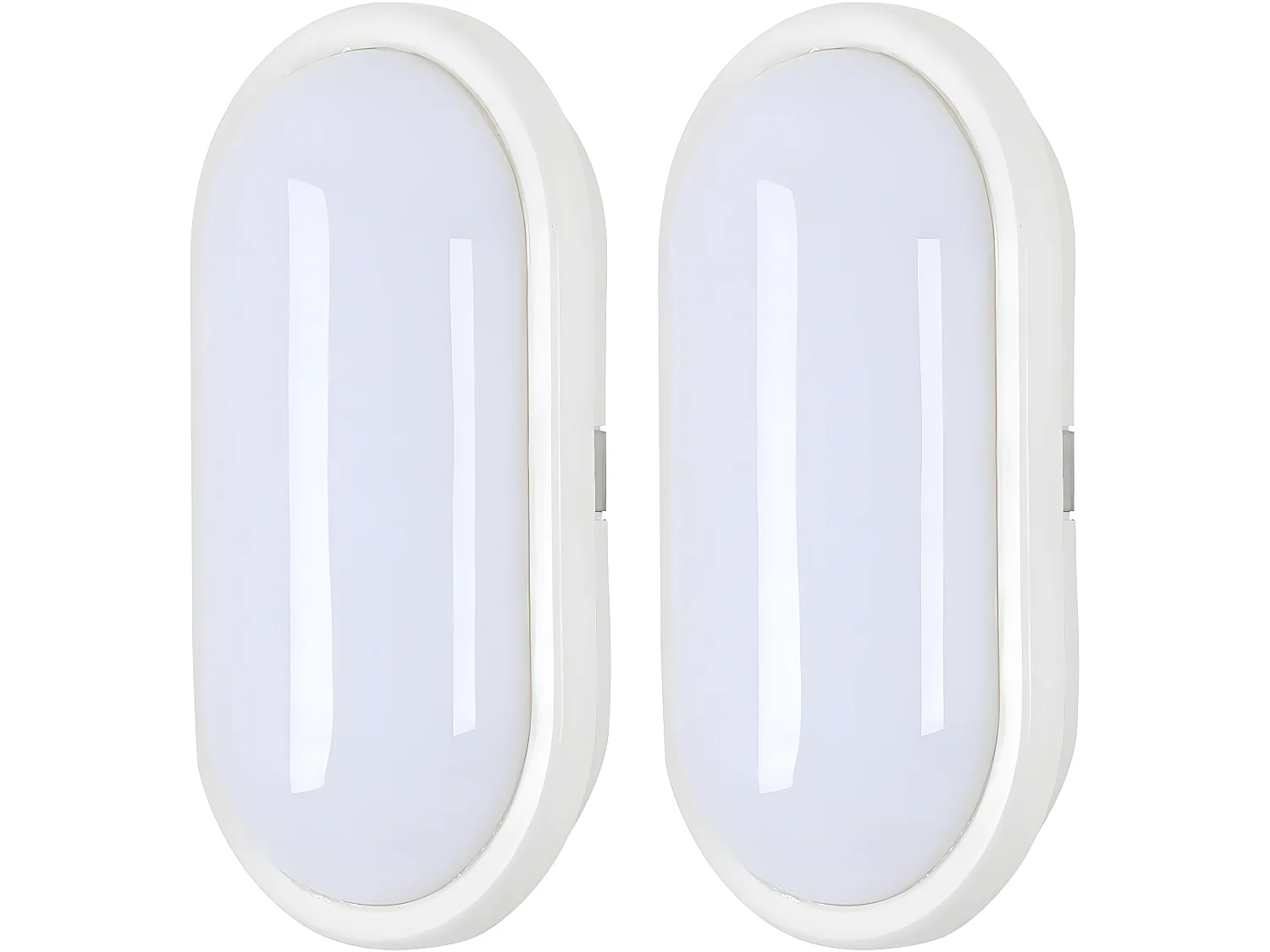 2 stuks LED Ovaal plafondlicht, 21*11.2*5,7 cm, wit, voor waterdichte badkamer IP54 Koud Wit 6000K